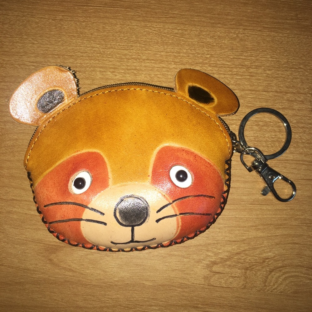 Handmade Genuine Leather Mouse Coin Pouch